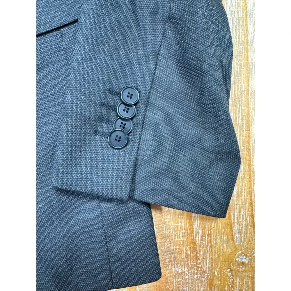 Banana Republic Mens Blazer Jacket Sz 44L Gray Charcoal Slim Fit Sport Coat B8